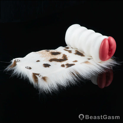 🐆 Snow Leopard Pocket Pussy | Detachable Fur Male Masturbator - BeastGasm