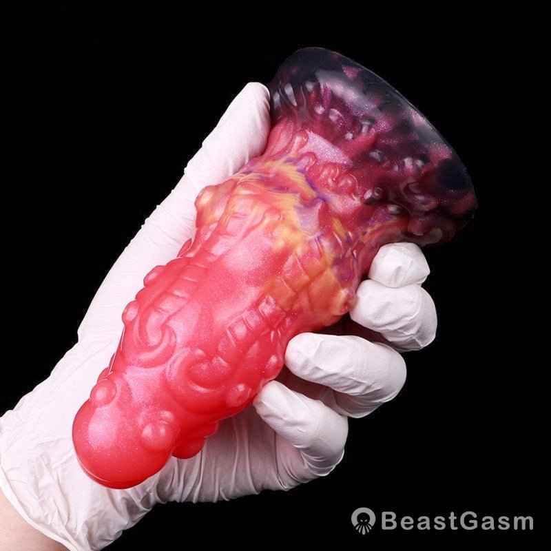 Spiral Dragon Tentacle Dildo Butt Plug – Blood - Red Fantasy Toy - BeastGasm