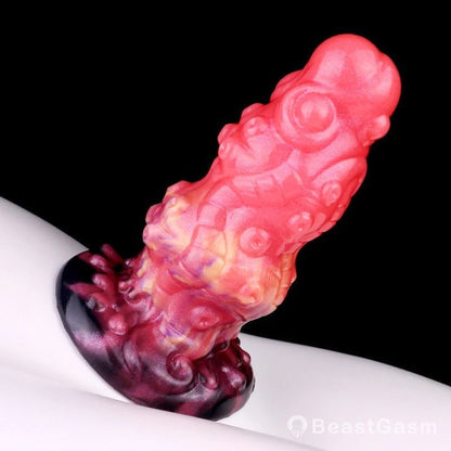 Spiral Dragon Tentacle Dildo Butt Plug – Blood - Red Fantasy Toy - BeastGasm