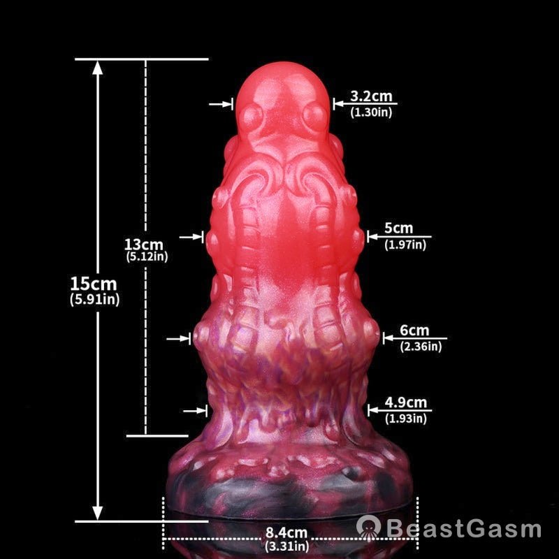 Spiral Dragon Tentacle Dildo Butt Plug – Blood - Red Fantasy Toy - BeastGasm