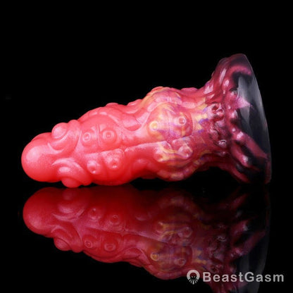 Spiral Dragon Tentacle Dildo Butt Plug – Blood - Red Fantasy Toy - BeastGasm