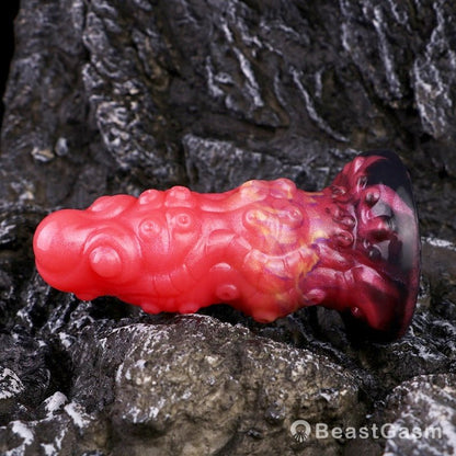 Spiral Dragon Tentacle Dildo Butt Plug – Blood - Red Fantasy Toy - BeastGasm
