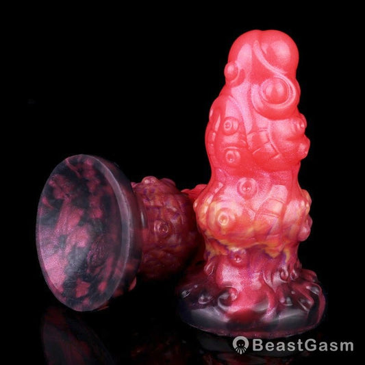 Spiral Dragon Tentacle Dildo Butt Plug – Blood - Red Fantasy Toy - BeastGasm