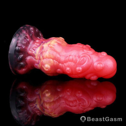 Spiral Dragon Tentacle Dildo Butt Plug – Blood - Red Fantasy Toy - BeastGasm