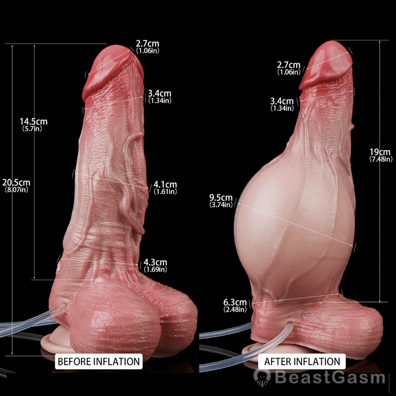 Squirting Inflatable 8 Inch Dildo – Valentinian, G - Spot Pleasure - BeastGasm