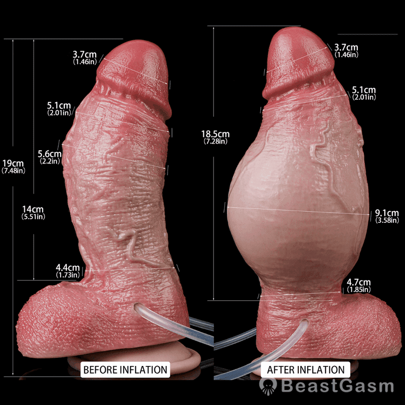 Squirting Inflatable Dildo – 7 Inch Realistic Cum Play Toy - BeastGasm