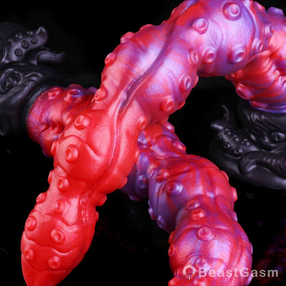 🐙 Surrender to Deep Bliss | Crimson Kraken Tentacle Dildo - BeastGasm