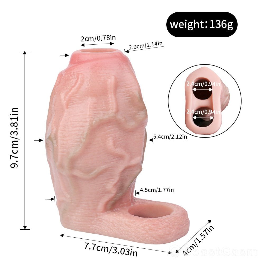 Titan Grip Penis Sleeve 🐉 Soft Silicone, Big Girth Thrills - BeastGasm