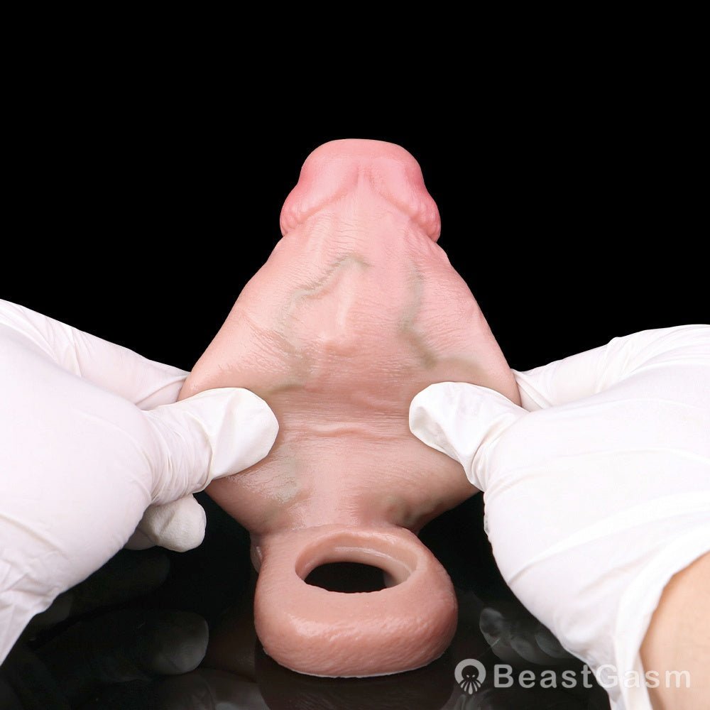 Titan Grip Penis Sleeve 🦇 Soft Silicone, Big Glans Thrills - BeastGasm