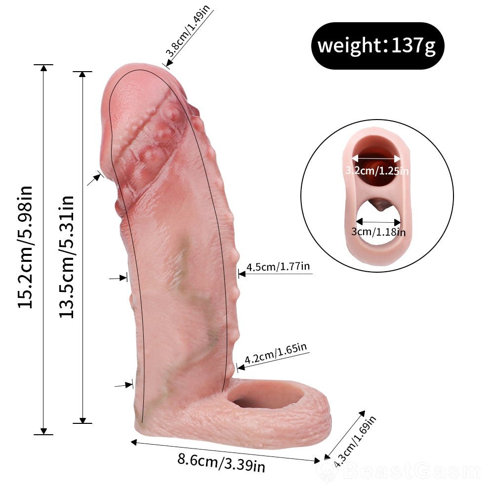 Titan Grip Spiked Penis Sleeve 🐺 Thick, Realistic, Thrilling - BeastGasm