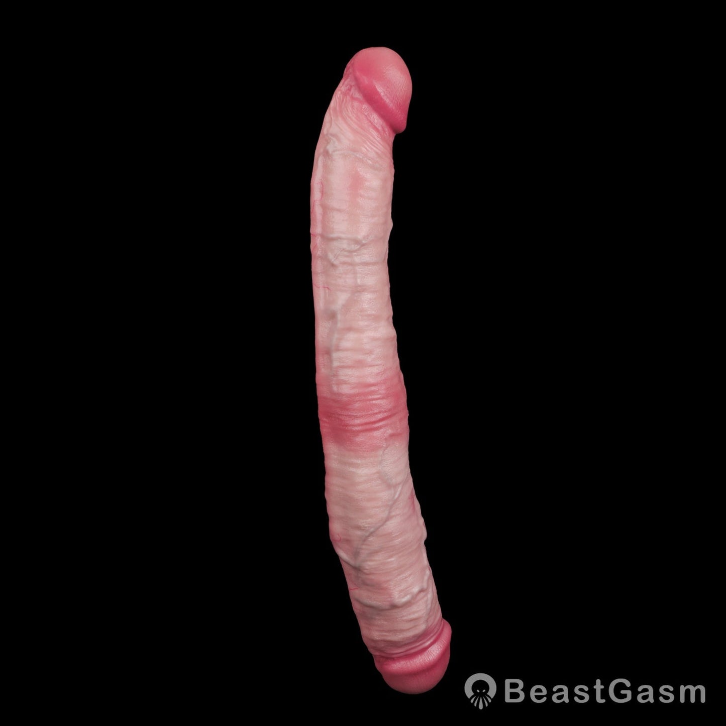 🔥 Titan Twin Thick Long Double Dildo — Platinum Silicone Fantasy Toy - BeastGasm