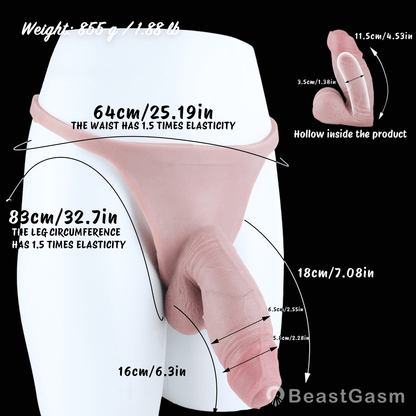 🔮 Titan Veil Uncut Penis Extender Sleeve | Realistic Prepuce - BeastGasm