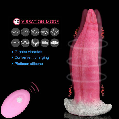 Ulyssion Vibrating Monster Tongue Dildo – 8.4” Fantasy Pleasure - BeastGasm