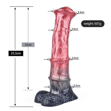 Unleash Wild Pleasure: Metallic Red Horse Dildo - BeastGasm
