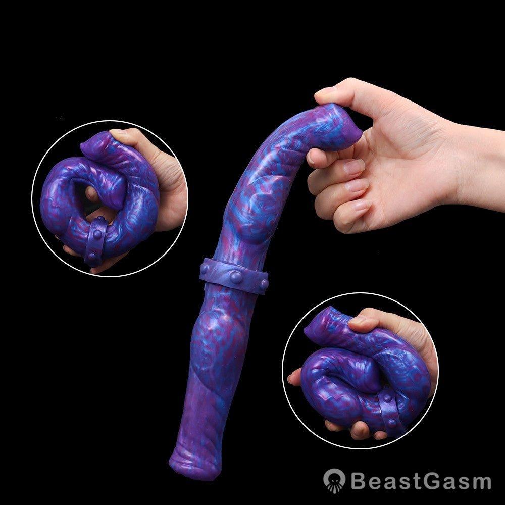 🦋 Velvet Swirl Liquid Silicone Fantasy Double Ended Dildo - BeastGasm