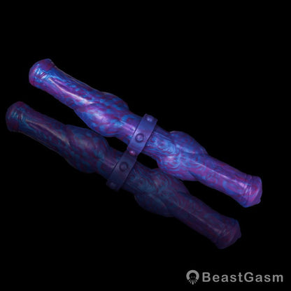 🦋 Velvet Swirl Liquid Silicone Fantasy Double Ended Dildo - BeastGasm