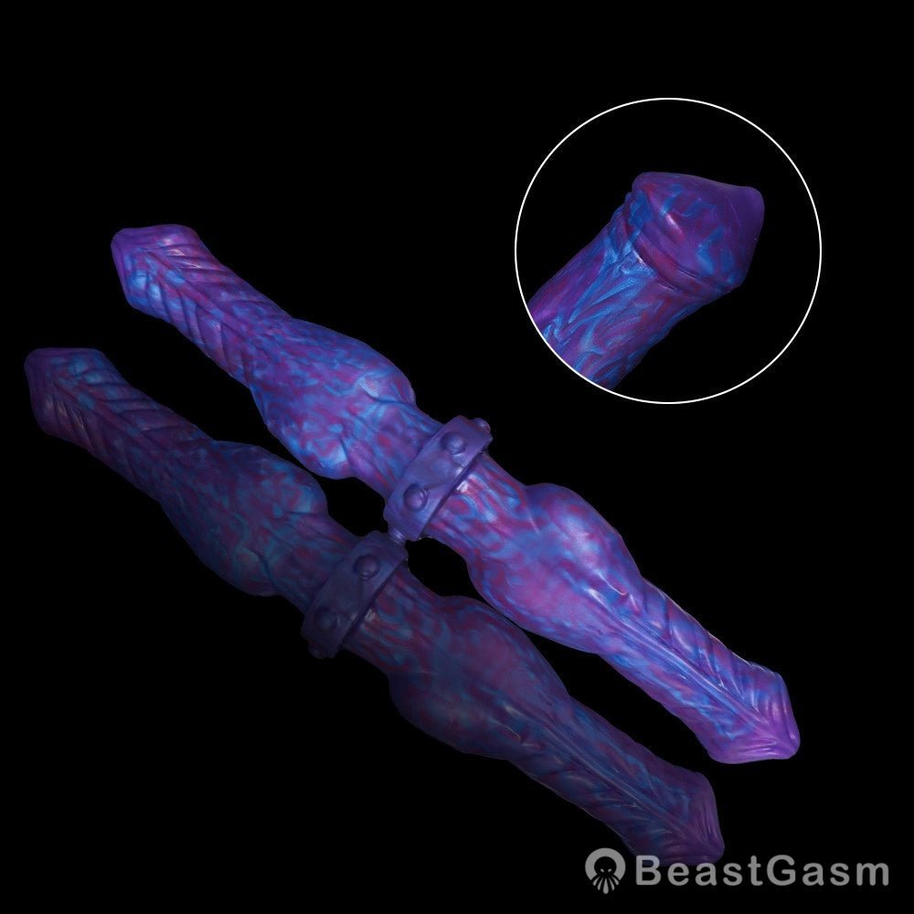 🦋 Velvet Swirl Liquid Silicone Fantasy Double Ended Dildo - BeastGasm