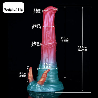 Vicky Demon Horse Dildo – 9.29” Textured Fantasy Toy with Horns - BeastGasm