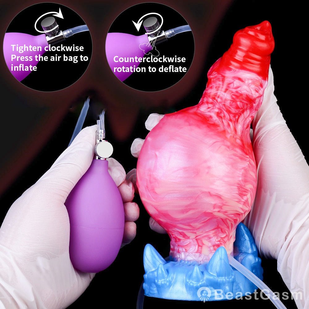🐦‍🔥 Victor Inflatable Dragon Silicone Dildo – Hands - Free Fantasy Fun - BeastGasm