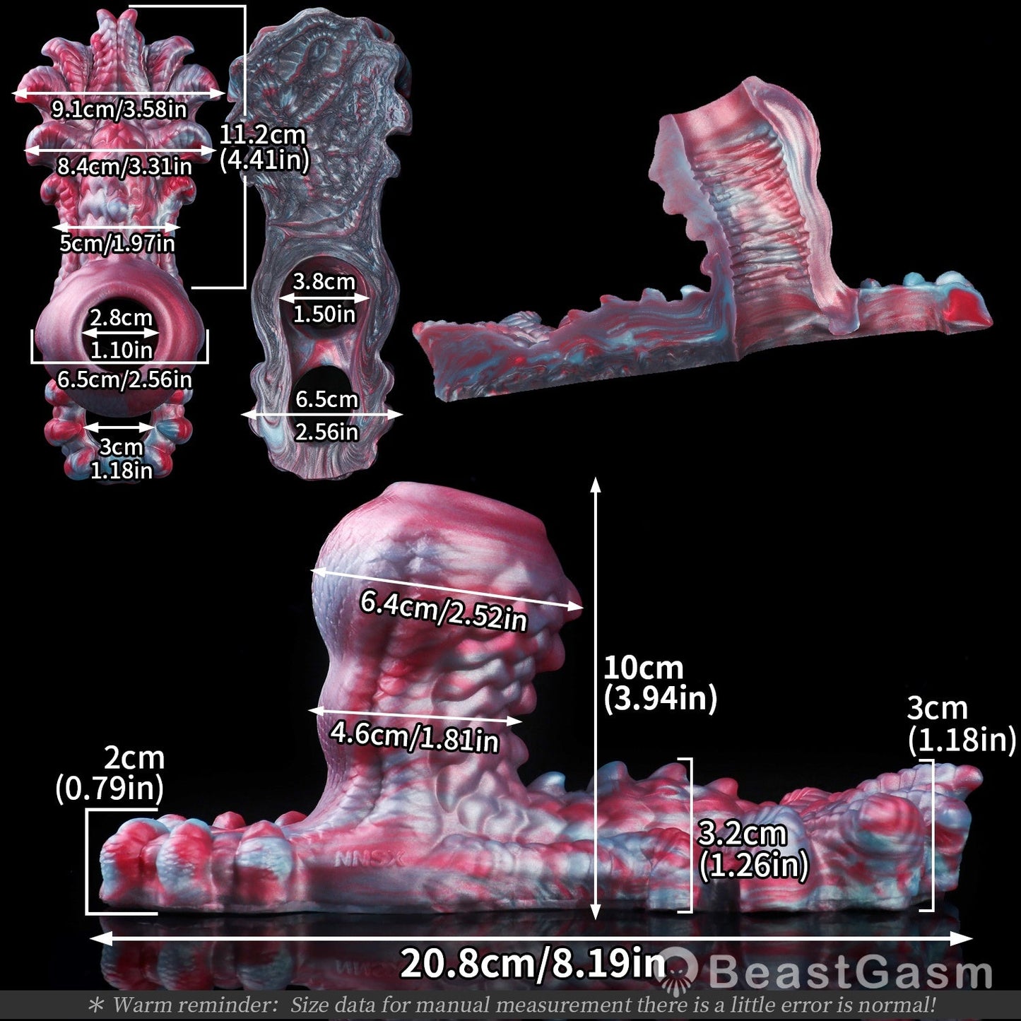 👾 Voidforge Alien Cock Sleeve & Grinder | Platinum Silicone - BeastGasm