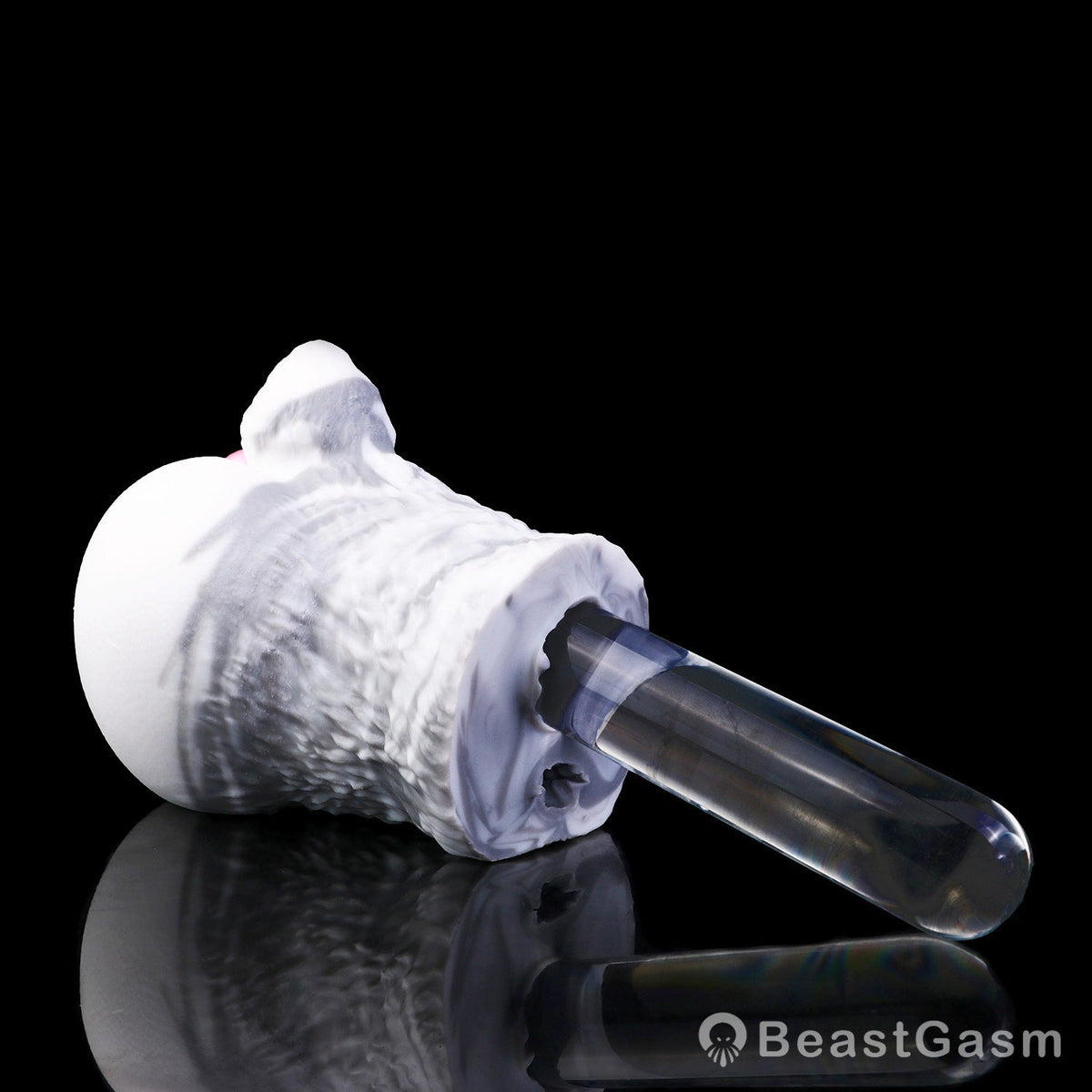 🐰 White Rabbit Fantasy Dual-Channel Silicone Pocket Pussy - BeastGasm