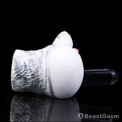 🐰 White Rabbit Fantasy Dual-Channel Silicone Pocket Pussy - BeastGasm