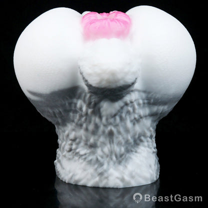 🐰 White Rabbit Fantasy Dual-Channel Silicone Pocket Pussy - BeastGasm