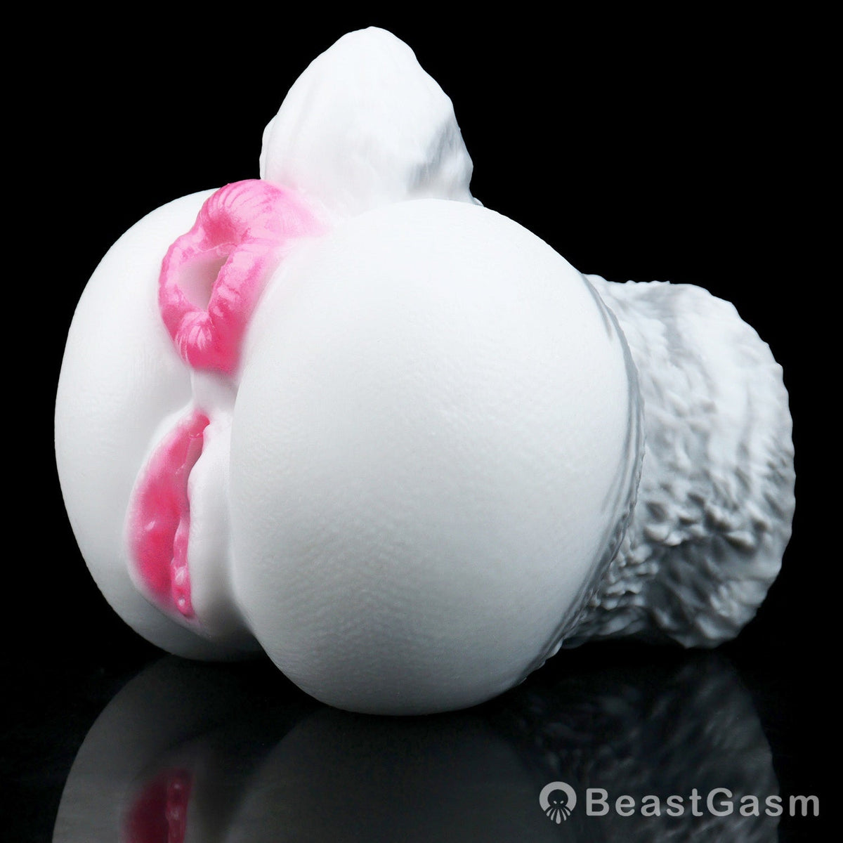 🐰 White Rabbit Fantasy Dual-Channel Silicone Pocket Pussy - BeastGasm