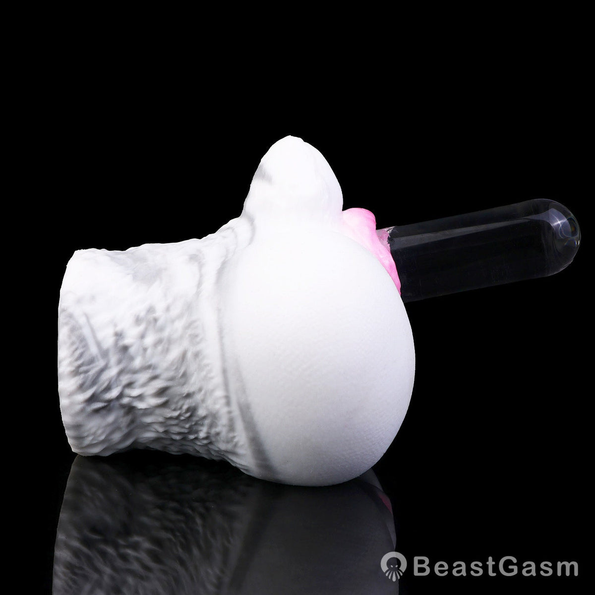 🐰 White Rabbit Fantasy Dual-Channel Silicone Pocket Pussy - BeastGasm