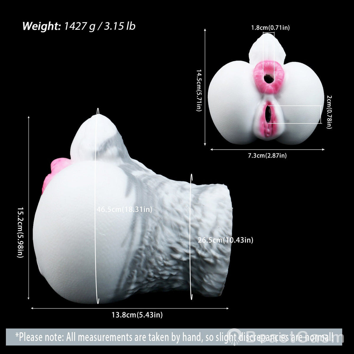 🐰 White Rabbit Fantasy Dual-Channel Silicone Pocket Pussy - BeastGasm