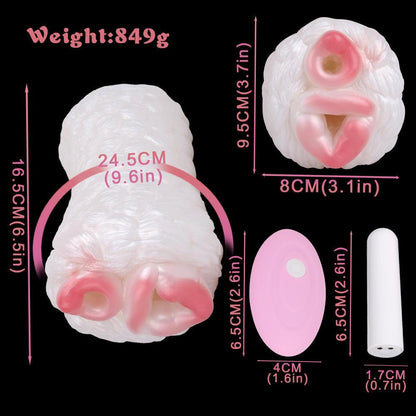 Woolly Satyr Dual - Hole Fantasy Animal Masturbator w/ Vibrator - BeastGasm