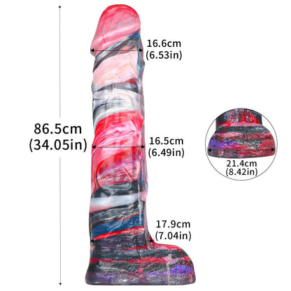 World's Largest 34 Inch Marble Fantasy Dildo - BeastGasm